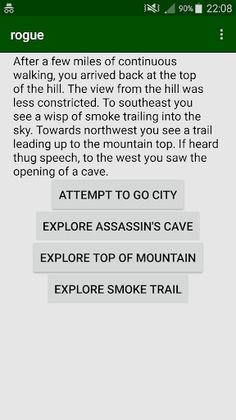 Rogue (text adventure) - Screenshot 1