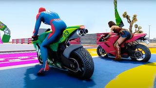 Superheroes Bike Stunt Racing - Screenshot 1