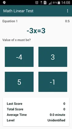 Math Linear Test - Screenshot 1