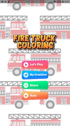 Fireman Truck Coloring - Screenshot 4