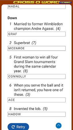 CrossOword - Tennis Crossword - Screenshot 3