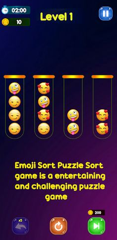 Emoji Sort Puzzle Sort Game - Screenshot 1