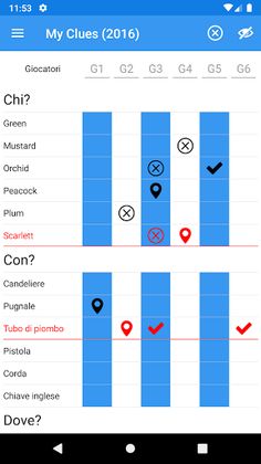 My Clues - Cluedo notepad - Screenshot 2