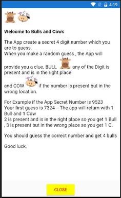 Bulls and Cows - Screenshot 2