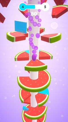 Spiral fruit pong : jump slide - Screenshot 1