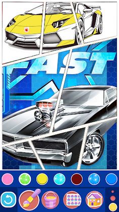 Motos Cars Coloring Book Games - Screenshot 1