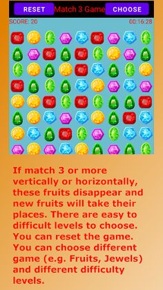 Match Three Fruits Game - Screenshot 2