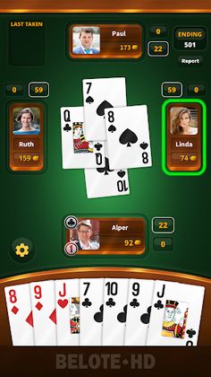 Belote HD - Offline Belote Gam - Screenshot 1