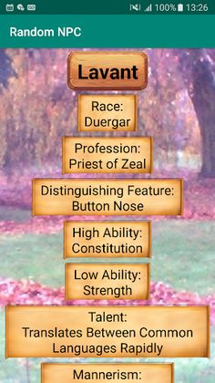 Random NPC Generator - Screenshot 1