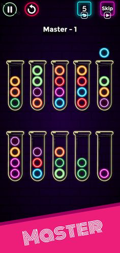 Neon Sort Puzzle : Color Sort  - Screenshot 4