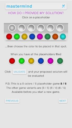 Mastermind - Break the code - Screenshot 2