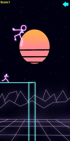 Neon Stickman Hero Bridge - Screenshot 2