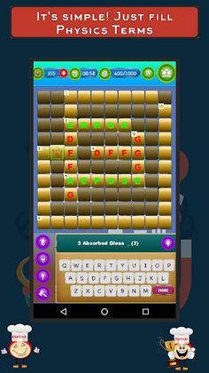 Physics Crossword Puzzle - Screenshot 2