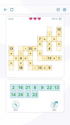 Math Cross - Number Crossword - Screenshot 2