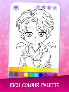 K-POP Idol Chibi Coloring Book - Screenshot 2