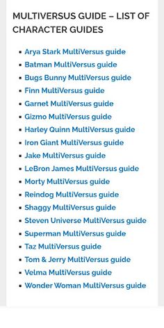 Guide For MultiVersus WB - Screenshot 2