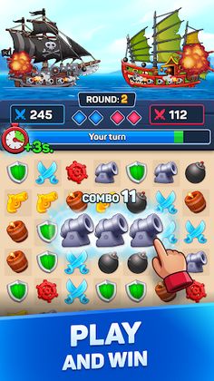 Pirates & Puzzles：Ship Battles - Screenshot 1