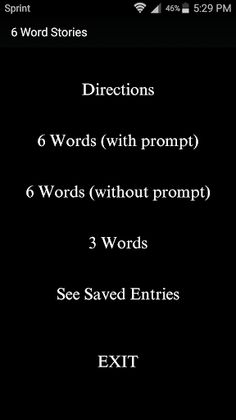 6 Word Stories - Screenshot 2