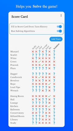 Clue Solver - Screenshot 1