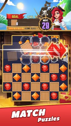Jewels Crush: Pirate Match 3 - Screenshot 2