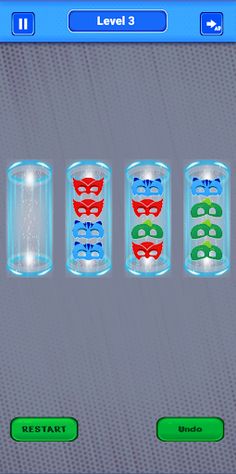 PJ Sort : Masks order puzzle - Screenshot 2