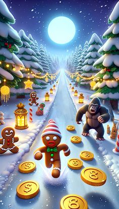 Gingerbread Man escape 3D - Screenshot 1
