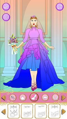 Wedding Girl Coloring Dress up - Screenshot 1