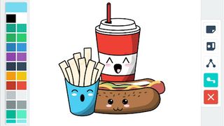 Fast Foods Cartoon - Coloring - Screenshot 1
