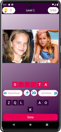 Celebrity Quiz - Then and Now - Screenshot 1
