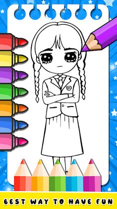 Wednesday Addams 2 Coloring - Screenshot 1