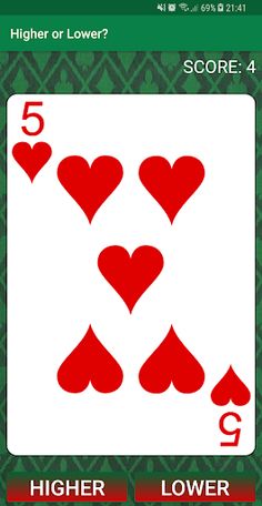 Higher or Lower? - Card Game! - Screenshot 2